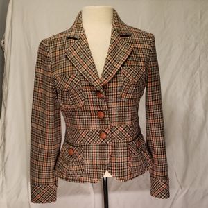 Wool fitted Plaid Blazer
